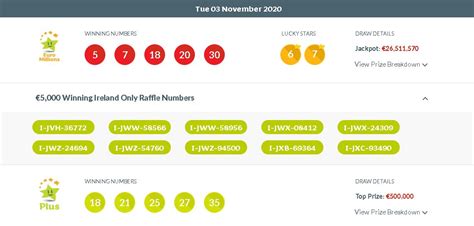 irish lottery latest results all three draws